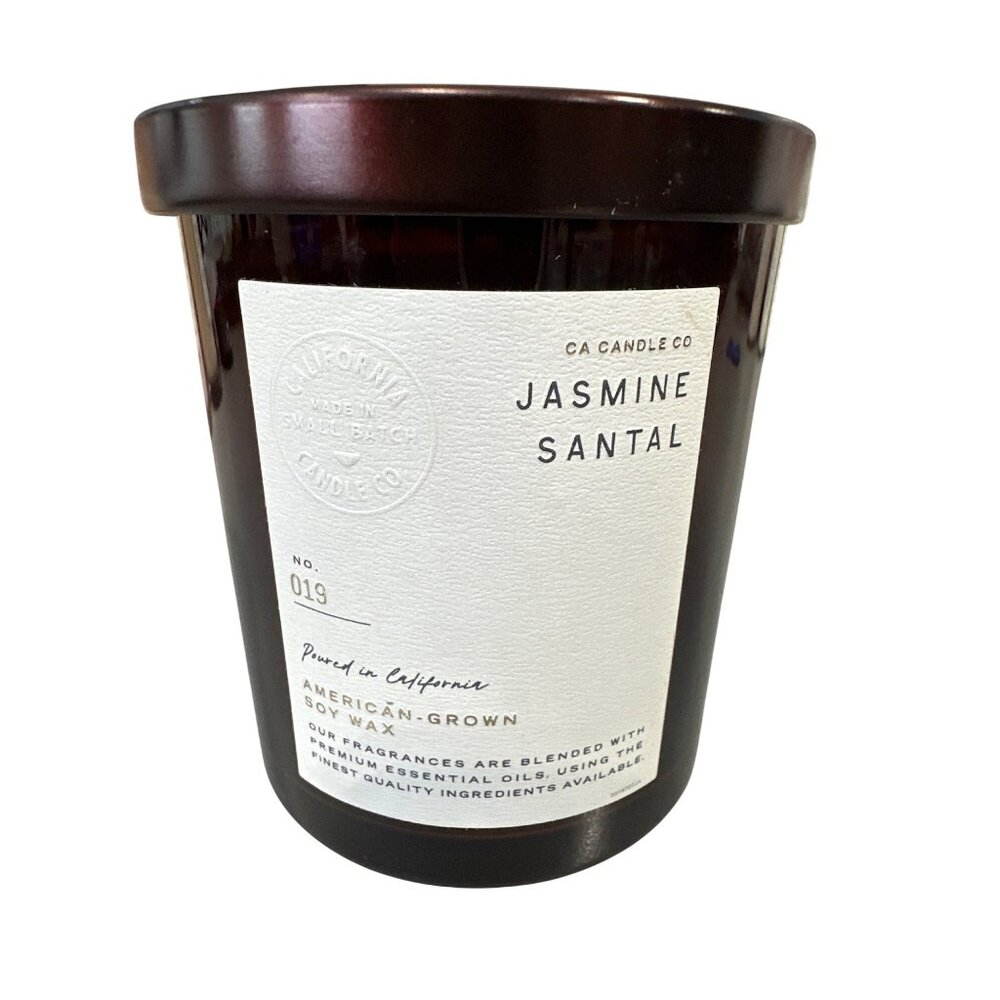 Leoben Company Jasmine Santal 1 Wick Vegan Scented Candle 9 Oz Vegan Soy Wax